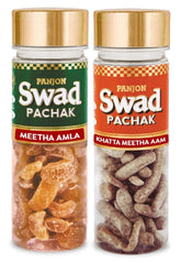 Panjon Swad Meetha Amla & Khatta Meetha Aam Pachak Mouth Fresheners 245gm, (120gm *2 Bottles)