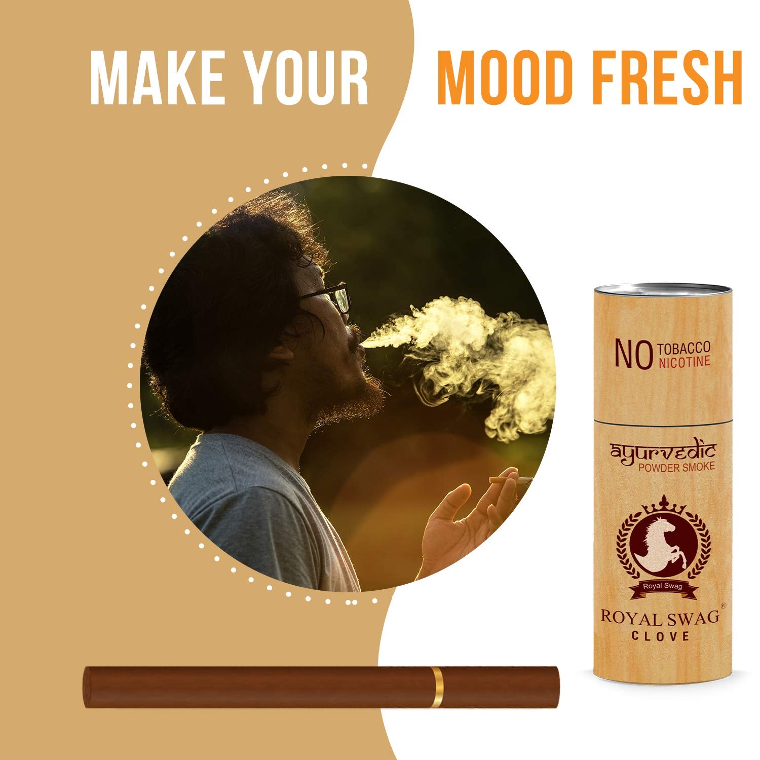 Royal Swag Ayurvedic & Herbal Cigarettes Regular Flavour & Clove Flavour 15 Sticks Each With 100ml Shot Anti Addiction Spray - (30 Sticks) Royal Swag Ayurvedic & Herbal Cigarettes Regular Flavour & Clove Flavour 15 Sticks Each With 100ml Shot Anti Addiction Spray - (30 Sticks)