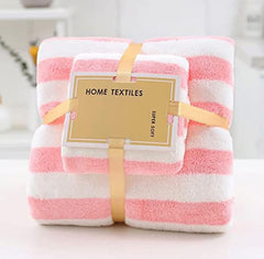Homecloud Ultra Soft 300 Gsm Bath Towel Set | 3x Softer Than Cotton Towels | Highly Absorbent & Ultra Fast Dry | Set Of 2 (1 Bath 1 Face Towel)