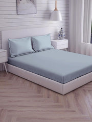 King Size Flat Double Bedsheet Set With 2 Matching Pillow Covers (108 X 108 Inches, Slate Blue) | Best For Festival Gifting, Housewarming, Anniversary Gifts Friends Family Gifting