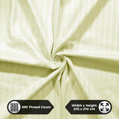 Satin Stripes King Size Cotton Bedsheet With 2 Pillow Covers - 108 X 108 Inches, Cream | Perfect For Home Decor, Guest House | Ideal For All Seasons