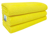 Softspun Microfiber Cloth 450 Gsm | Thick Lint & Streak-Free Multipurpose Cloths Automotive Microfibre Towels (3 Pcs) - Yellow