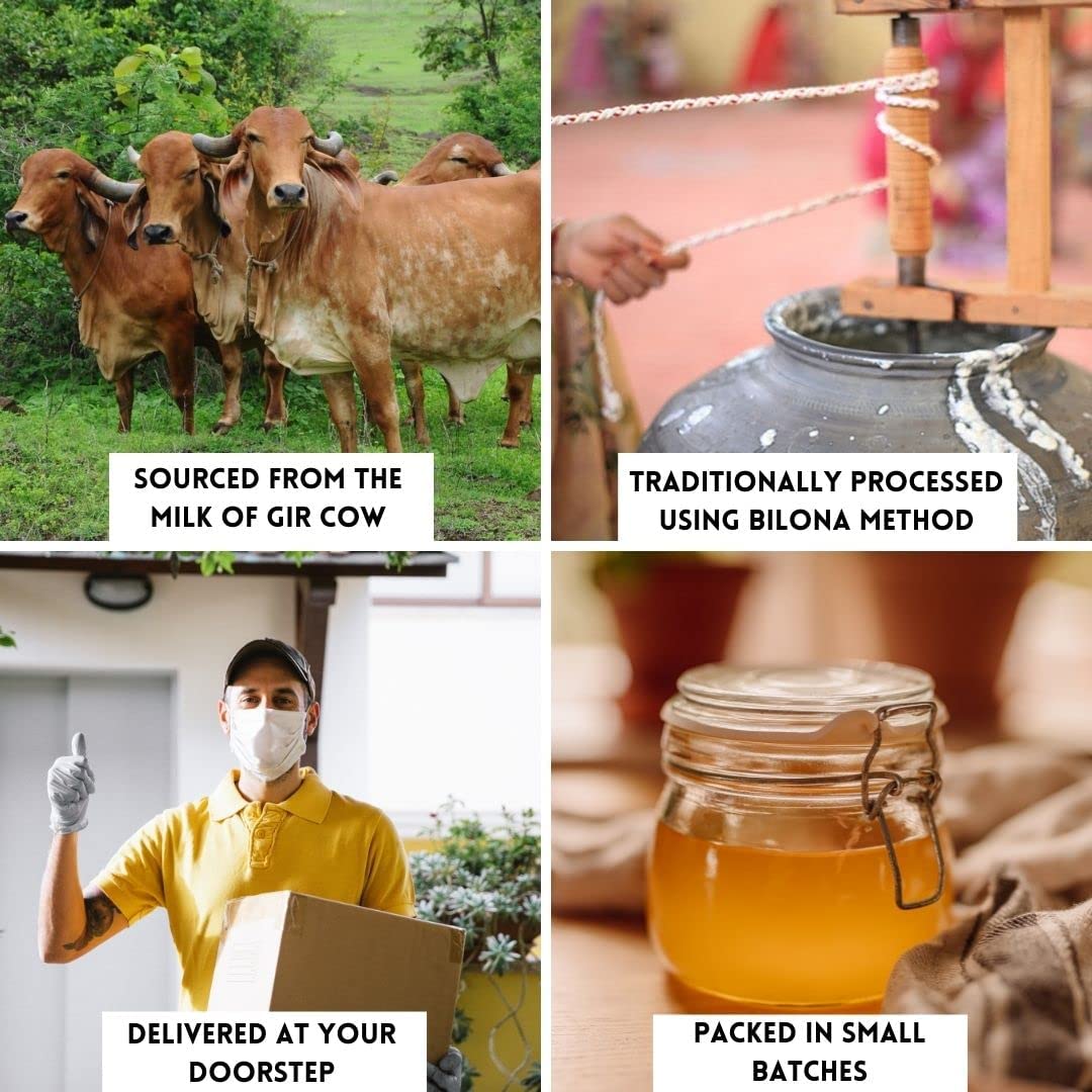 100% Pure A2 Gir (Ahinsak) Cow Ghee By Healthy Roots | Natural & Healthy Gir Cow Cultured Desi Ghee Protact Eyesight | (1 Litr) 33.8 Ounce | Jar Pack 100% Pure A2 Gir (Ahinsak) Cow Ghee By Healthy Roots | Natural & Healthy Gir Cow Cultured Desi Ghee Protact Eyesight | (1 Litr) 33.8 Ounce | Jar Pack