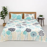 Polyester Single Bedsheet Set Light Weight & Durable Bedsheets For Single Bed With 2 Pillow Covers - 68 X 90 Inch, Multicolor | 186 Thread Count Single Bedsheet