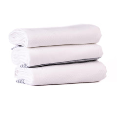 Haber Premium Light Weight 100% Cotton Bath Towel 750 Gsm | Unique Micro Waffle Texture For Active Feel, Quick Absorption & Faster Drying Towel (Pearl)- Pack Of 3