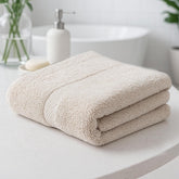 Earthy Fables Premium Bath Towel 600 Gsm | 100% Combed Cotton Ultra Soft, Quick Dry & Highly Absorbent For Home, Travel & Acne-Prone Skin, 140 X 70 Cm (Beige)
