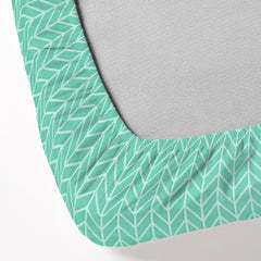 1 Single Bedsheet With 1 Pillow Cover - 48 X 72 X 8 Inches, Green & White | All Around Elastic Fitted Bedsheets | Hand Wash Or Machine Wash Warm