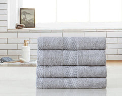 Fash Home International Hand Towel 800 Gsm | 100% Cotton Highly Absorbent Luxurious Large Couple Hand Towel Set (Mist Grey) - Set Of 4