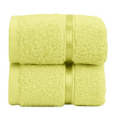 Spread Spain 100% Cotton Face Towel 600 Gsm | Roman Face Towel Super Absorbent Soft & Quick Dry Towels (Canary Yellow) -Set Of 2