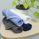 Heelium Bamboo Face Towel 800 Gsm | Ultra Absorbent & Odour-Free 3x Softer Than Cotton Towels | Pack Of 4 -Blue, Grey, Iris & White