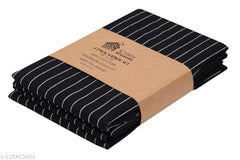 Crazyweaves Crazy Weaves Cotton Hand Towel 400 Gsm | Lunch Box Towels Daily Use 100% Pure Cotton Towel | Pack Of 4 (Black)