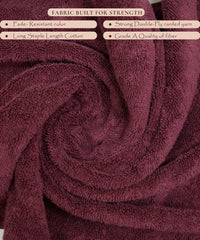 Rangoli Soft Absorbent Durable Towels Earthly Egyption Cotton Plush Oversized Bath Towel 600 Gsm (Maroon)