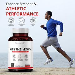 Saint Ayurveda Multivitamin Active Man With Ginseng, Lycopene, Grape Seed Extract & Vitamin B1, B2, B6, B12, A & Folic Acid For Daily Energy, Immunity, Gut & Bone Health | 30 Softgel , 50gm 0.2lbs