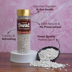 Panjon Swad White Sweet Saunf Mukhwas 240gm, (120gm *2 Bottles) | Digestive Mouth Freshener