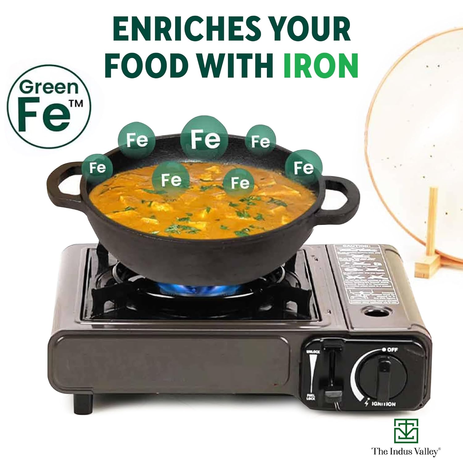 Pre-Seasoned Cast Iron Cookware Set - Kadai 25.4cm, 2.3 Liters + Tawa 25.5cm | Kitchen Cooking Combo Pots & Pans Set Of 2 Pcs - Naturally Nonstick Pre-Seasoned Cast Iron Cookware Set - Kadai 25.4cm, 2.3 Liters + Tawa 25.5cm | Kitchen Cooking Combo Pots & Pans Set Of 2 Pcs - Naturally Nonstick