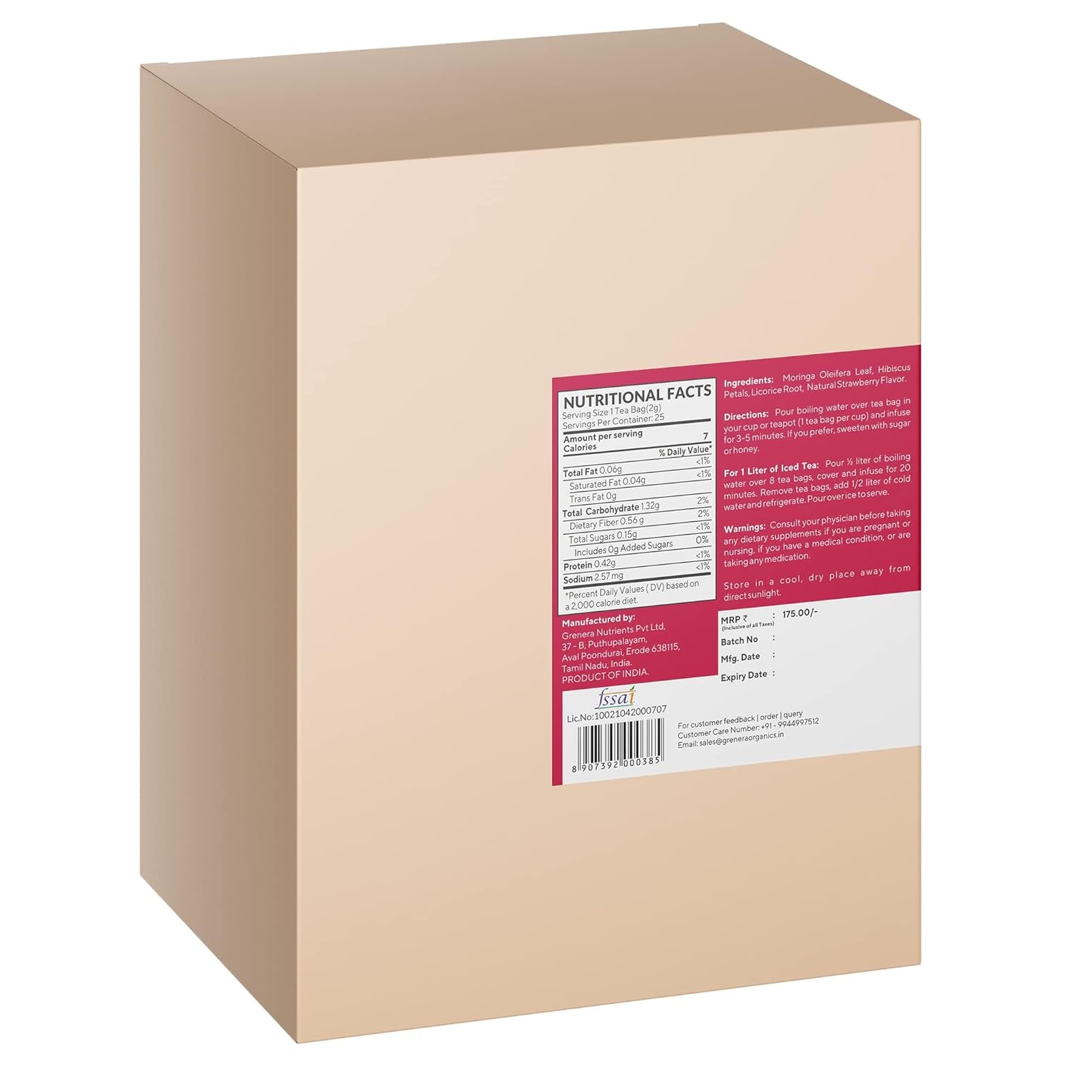 Grenera Moringa Strawberry Infusion Tea - 25 Tea Bags | Herbal Dietary Supplement - Caffeine Free, Non-GMO, Gluten Free, Staple Free Grenera Moringa Strawberry Infusion Tea - 25 Tea Bags | Herbal Dietary Supplement - Caffeine Free, Non-GMO, Gluten Free, Staple Free