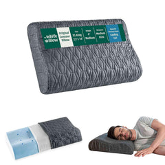 Cooling Gel Memory Foam Pillow For Sleeping, Grey - XL King Size - 3, 4 Inch | Cervical Pillow For Neck Pain, Shoulder & Back Pain Relief | Orthopedic Pillow For Neck Support - Pack Of 1