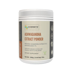 Sharrets Ashwagandha Extract Powder 8:1 - Withania Somnifera, Supports General Health & Wellbeing 7% Withanolides, Ndian Herbal Plant & A Powerful Adaptogenic Herb | 200gm 0.4lbs