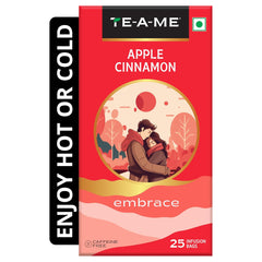TE-A-ME Embrace Apple Cinnamon Tea - 25 Tea Bags | Boosts Energy, Reduces Fine Lines & Wrinkles - Sugar Free, Caffeine Free | Enjoy Hot Or Cold - Fruit Tea Bags