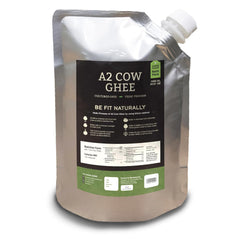 Pure Natural A2 Cow Ghee By Le Organics | Vedic Bilona Method Malai Madu Cow Ghee For Overall Health | (1 Litr) 33.8 Ounce | Pouch Pack