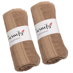 Furnofy Cotton 450 Gsm Hand Towel Set Of 2 Soft, Absorbent & Quick Dry Towel For Gym, Home, Kitchen, Pool, Travel - (Beige)