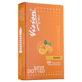 Super Dotted Real Feel For Men | Ultra Soft | Orange Flavour Condoms - 12 (Pack Of 1)