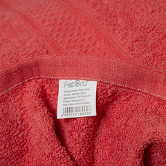 Fezora 100% Cotton Bath Towel 450 Gsm | Ultra Soft, Quick Dry, High Absorbency, Skin-Friendly Large Size Bath Towel (Red)