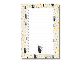 A5 Notes/To Do List Notepad, Beautiful Daily Checklist Pad, Tear-Off Sheets (Black Cat) Pack Of 1
