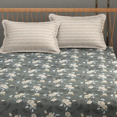 Includes 1 Queen Size Bedsheet With 2 Matching Pillow Covers - 90 X 100 Inches, Maze Grey | Ideal For Modern Indian Bedrooms, Guest Rooms, & Everyday Home Use