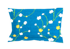 1 Single Bedsheet With 1 Pillow Cover - 48 X 72 X 8 Inches, Blue & White | All Around Elastic Fitted Bedsheets | Hand Wash Or Machine Wash Warm