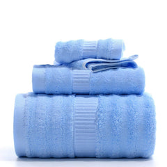 Mush Bamboo Bath Towels 600 Gsm | Ultra Soft, Absorbent & Antimicrobial Bath Towel, Hand Towel & Face Towel (Sky Blue) -3 Piece