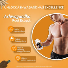 Instant Veda Pure Extract Ashwagandha Capsules For Men & Women For Energy Strength & Stress Relief | 60 Veg Capsules 100gm 0.2lbs