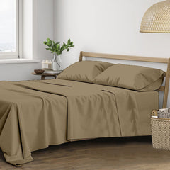 100% Cotton Plain King Size Bedsheet With 2 Pillow Covers | 108 X 108 Inches, Brown Grey | Breathable & Skin Friendly - Soft & Durable For Everyday Use & Bedroom