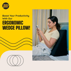 Wedge Pillow Memory Foam For Back Support, Black - 18 L X 17.5 W X 10 H Inch | Wedge Cushion Pillow, Acid Reflux, Snoring, Gerd, Leg Elevation, Pregnancy | Multifunctional Bed Wedge Pillow