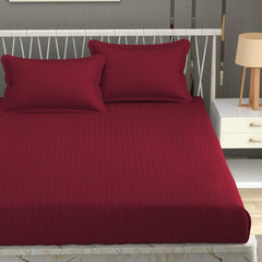 Wrinkle Resistant King Size Bedsheet With 2 Pillow Cover - 108 X 108 Inches, Maroon | Smooth, Breathable, Comfortable Double Bedsheet