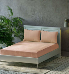 King Size Flat Double Bedsheet Set With 2 Matching Pillow Covers (108 X 108 Inches, Apricot) | Best For Festival Gifting, Housewarming, Anniversary Gifts Friends Family Gifting