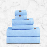 Spread Spain Bamboo Towel Bath, Hand & Face Towel 1950 Gsm | High Absorbent Super Soft | Hotel Spa Decorative Bathroom Towels | Sky Blue (Set Of 6)