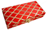 Decorative & Attractive Box Cash Box, Shagun Box, Jewellery Box, Money Box Envelop Wedding, Gift Box, Bangel Box Patola Design, Random Colour - Red, Material - Wooden