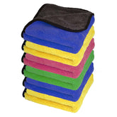 Autofy Multipurpose Microfiber 1100 Gsm | Cleaning Towel Microfibre Cloth Highly Absorbent Dust Towels For All Vehicles Bikes Cars Glass Kitchen - Multicolour (Pack Of 6)