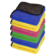 Autofy Multipurpose Microfiber 1100 Gsm | Cleaning Towel Microfibre Cloth Highly Absorbent Dust Towels For All Vehicles Bikes Cars Glass Kitchen - Multicolour (Pack Of 6)