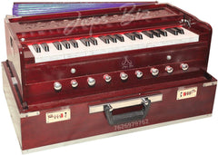 Folding Harmonium With Coupler Free Padded Carry Bag - 9 Stopper, 42 Keys, 7 Bellow, Two Reed (Bass-Male), 3 1/2 Octave | Tuning A440 Hz Pitch