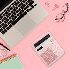 Upiho Pink Calculator, Basic Office Calculator, Desktop Calculator 12 Digit With Large LCD Display For Pink Office Supplies With Sensitive Button, Pink Office Supplies, School Supplies For Teen Girls