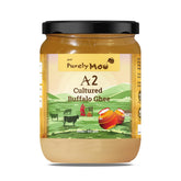 100% Natural A2 Cultured Buffalo Ghee By AMP Purely Moo | Traditional Bilona Method Healthy Buffalo Desi Ghee For Garnish | (500ml) 16.9 Ounce | Jar Pack