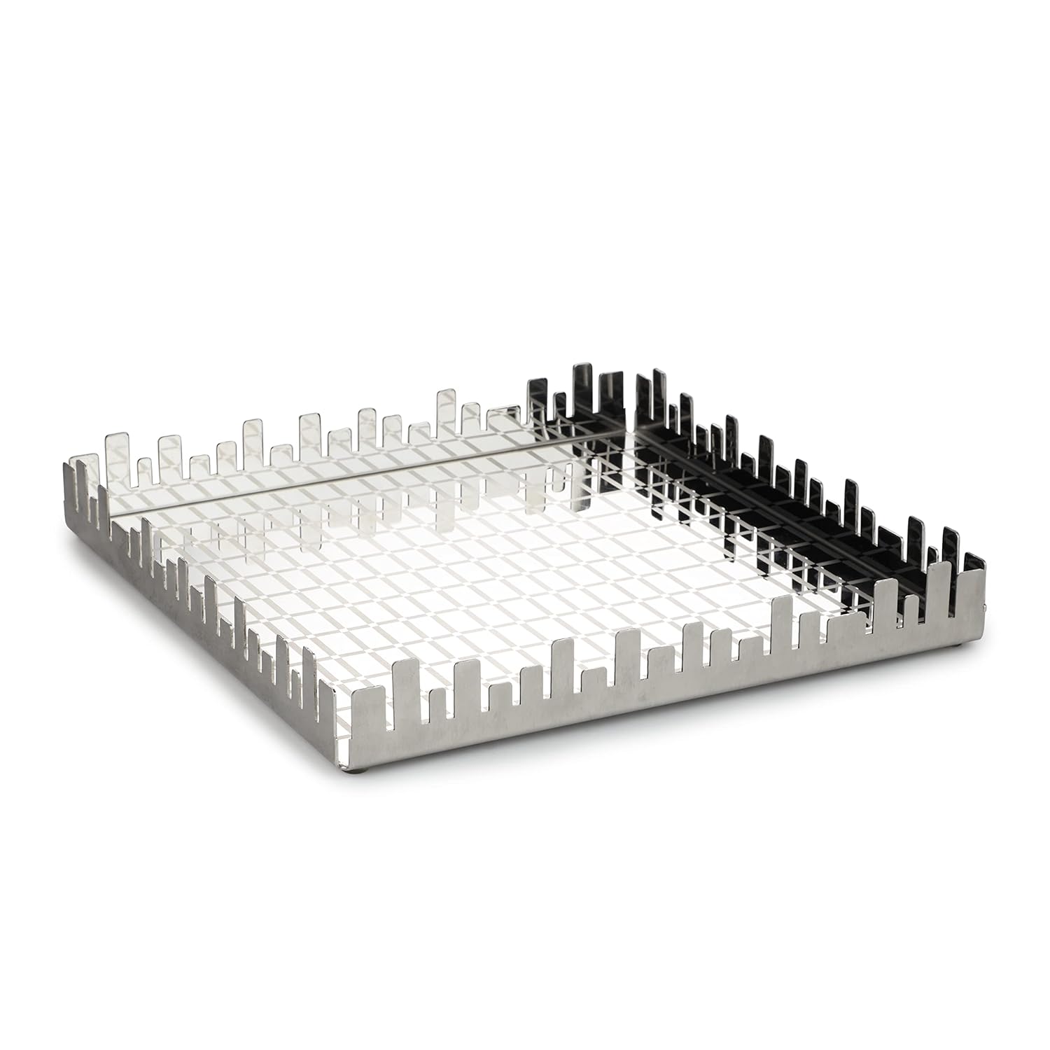 Designer Silver Stainless Steel Square Tray - Urban Horizon Series | Multipurpose Centre Serving Platter - Premium Serve Ware, Dinnerware & Tableware Designer Silver Stainless Steel Square Tray - Urban Horizon Series | Multipurpose Centre Serving Platter - Premium Serve Ware, Dinnerware & Tableware