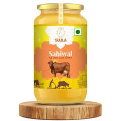 Pure A2 Desi Sahiwal Cow Ghee By Sujla | Naturally Rich Taste & Aroma Desi Pure Ghee Perfect For Supports Digestion | (500ml) 16.9 Ounce | Jar Pack