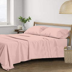 Plain Queen Size Double Bedsheet With 2 Pillow Covers (86 X 104 Inch, Blush Peach) | Breathable & Skin-Friendly | Ideal For Hotel, Guest House, Bedroom