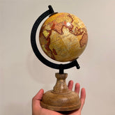 Home Decorative Educational Multicolor Globe With Wooden Base, 5 Inch Diameter Globe For Home Decor, Corporate Gifting, Study, Pack Of 1