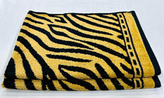 Bombay Dyeing Velour Tiger Printed 100% Cotton Super Soft Hand Towels 600 Gsm (Beige) - 4 Pcs