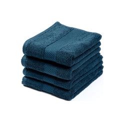 Earthy Fables Premium Face Towels 800 Gsm | Ultra Soft, Quick Dry & Highly Absorbent, For Gym, Travel & Acne-Prone Skin | Set Of 4 (Dark Teal)
