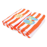 My Milestones 100% Cotton Hand Towel 400 Gsm | Ultra Soft Attractive Embroidery Appliques Cotton Soft, Absorbent Hand Towel Perfect For Face (Set Of 2)- Orange & White